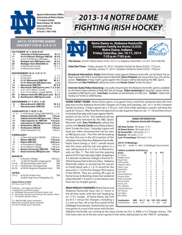 2013-14 Notre Dame Fighting Irish Hockey