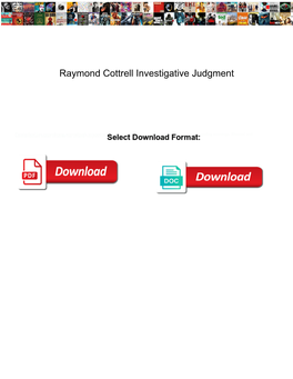 Raymond Cottrell Investigative Judgment Avast