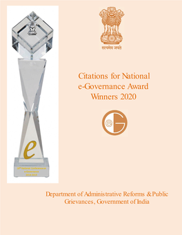 Citations for National E-Governance Award Winners 2020