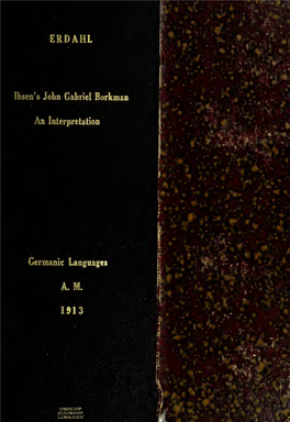 Ibsen's John Gabriel Borkman: an Interpretation