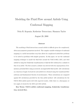 Modeling the Fluid Flow Around Airfoils Using Conformal Mapping