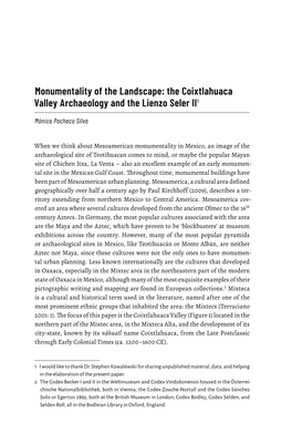 Monumentality of the Landscape: the Coixtlahuaca Valley Archaeology and the Lienzo Seler II 1