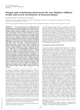 Oxygen and Evolutionary Patterns in the Sea: Onshore/Offshore