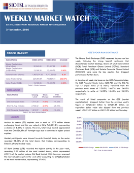 Weekly Market Watch Sic-Fsl Investment+ Research| Market Reviews|Ghana