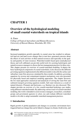 CHAPTER 1 Overview of the Hydrological Modeling of Small