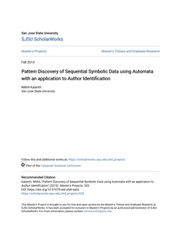 Pattern Discovery of Sequential Symbolic Data Using Automata with an Application to Author Identification