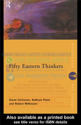 Fifty Eastern Thinkers