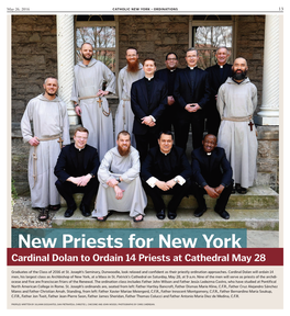 New Priests for New York Cardinal Dolan to Ordain 14 Priests at Cathedral May 28