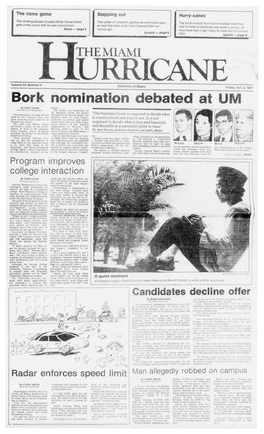 Bork Nomination Debated at UM by ANDY SHIPF Debate