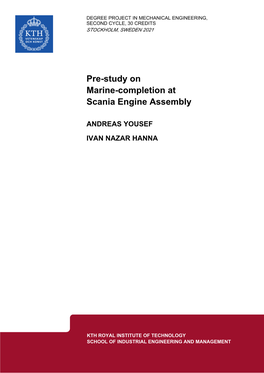 Pre-Study on Marine-Completion at Scania Engine Assembly