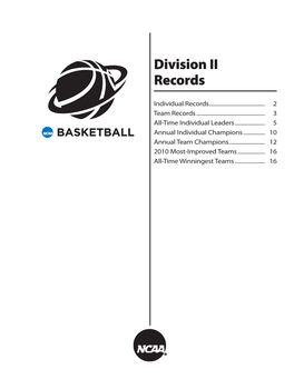 2010-11 NCAA Men's Basketball Records (Division II Records)