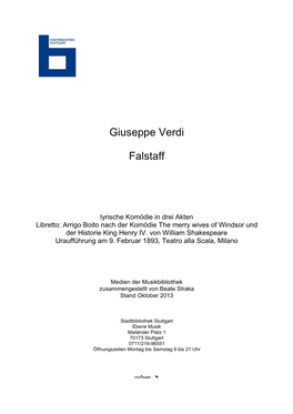 Giuseppe Verdi Falstaff