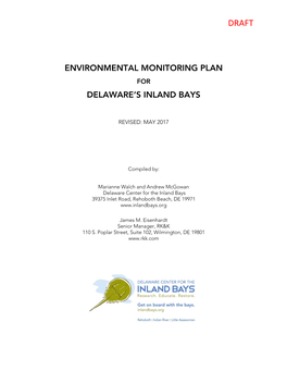 Environmental Monitoring Plan Delaware's Inland Bays