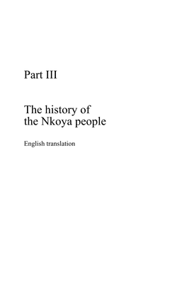 Part III the History of the Nkoya People