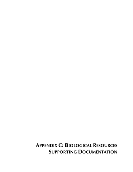 Biological Resources Supporting Documentation
