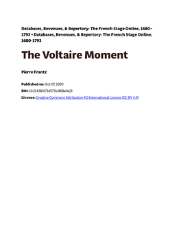 The Voltaire Moment