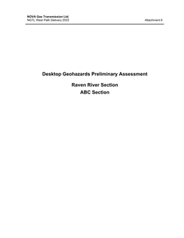 C06605-6 Attachment 6 Desktop Geohazards Preliminary Assessment