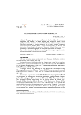 Acta Horti Bot . Bucurest. 2013, 40: 57-64 DOI: 10.2478/Ahbb-2013