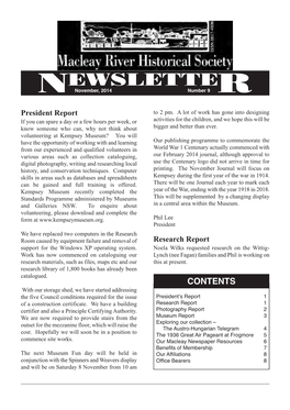 NEWSLETTER November, 2014 Number 9