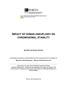 Impact of Human Aneuploidy on Chromosomal Stability