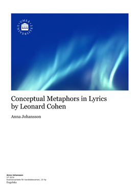 Conceptual Metaphors in Lyrics by Leonard Cohen