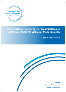 Identification and Treatment of Potential Victims of Modern Slavery