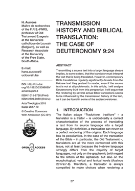 The Case of Deuteronomy 9:24