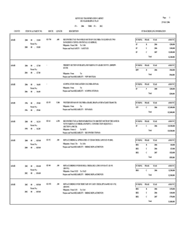 Kentucky Transportation Cabinet Six Year Highway