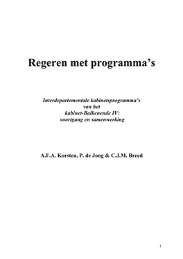 Regeren Met Programma's