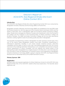 Director's Report on ACM-ICPC Asia Regional Dhaka Site Event Online
