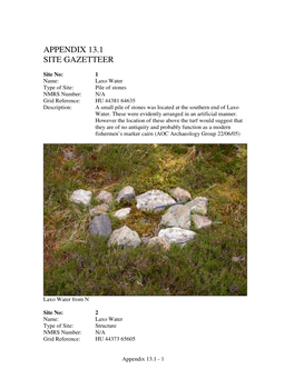 Appendix 13.1 Site Gazetteer