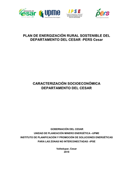 PLAN DE ENERGIZACIÓN RURAL SOSTENIBLE DEL DEPARTAMENTO DEL CESAR -PERS Cesar