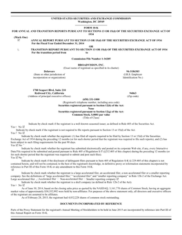 UNITED STATES SECURITIES and EXCHANGE COMMISSION Washington, DC 20549