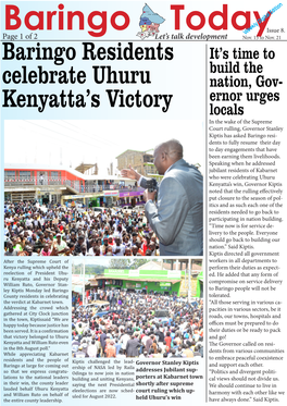 Baringo Residents Celebrate Uhuru Kenyatta's Victory