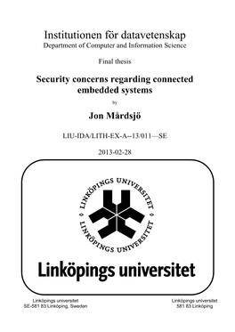 Security Concerns Regarding Connected Embedded Systems