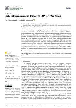 Early Interventions and Impact of COVID-19 in Spain