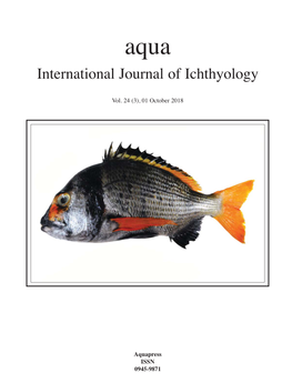 Aqua, International Journal of Ichthyology Aqua, International Journal of Ichthyology