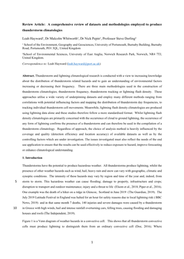 A Comprehensive Review of Datasets and Methodologies Employed to Produce Thunderstorm Climatologies