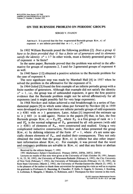 On the Burnside Problem on Periodic Groups