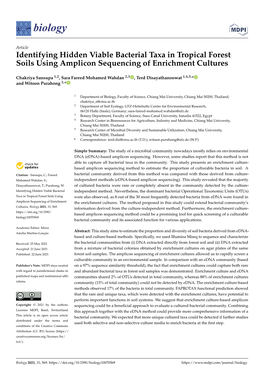 Identifying Hidden Viable Bacterial Taxa in Tropical Forest Soils Using Amplicon Sequencing of Enrichment Cultures