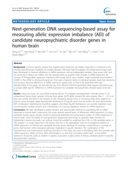 Next-Generation DNA Sequencing-Based Assay for Measuring Allelic