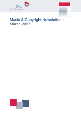 Music & Copyright Newsletter 1 March 2017