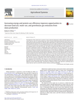 Increasing Energy and Protein Use Efficiency