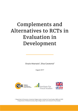 Complements and Alternatives to Rcts in Evaluation in Development