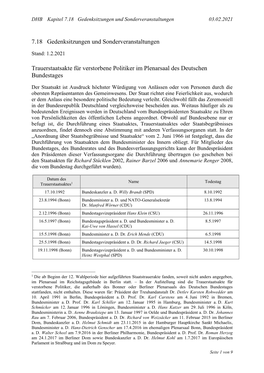 7.18 Gedenksitzungen Und Sonderveranstaltungen 03.02.2021