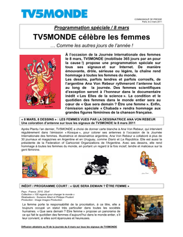 TV5MONDE Célèbre Les Femmes