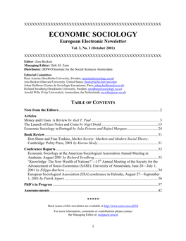 Econsoc 03-1 | Sociology of Money