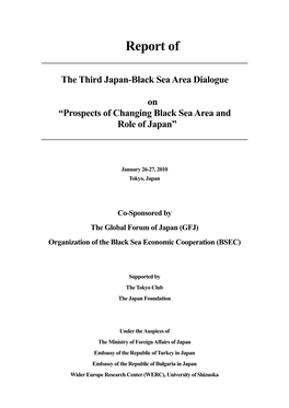 The Third Japan-Black Sea Area Dialogue