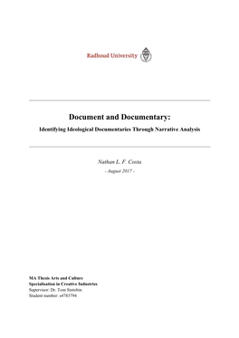 Document and Documentary: Identifying Ideological Documentaries Through Narrative Analysis