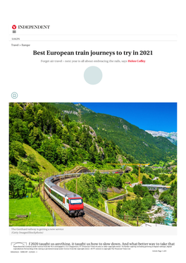 Best European Train Journeys to Try in 2021 | the Independent